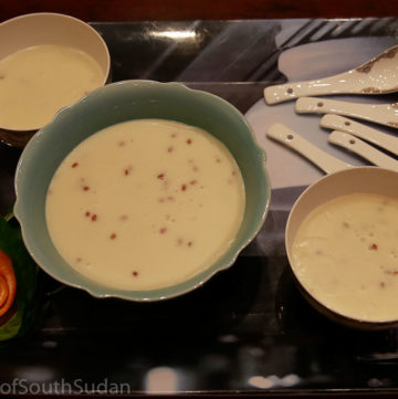 Fenugreek porridge - medeeda hilba. Taste of South Sudan, South Sudan food, Sudanese cuisine, Sudanese recipes, Sudanese dessert, African desserts, fenugreek pudding, South Sudan recipes